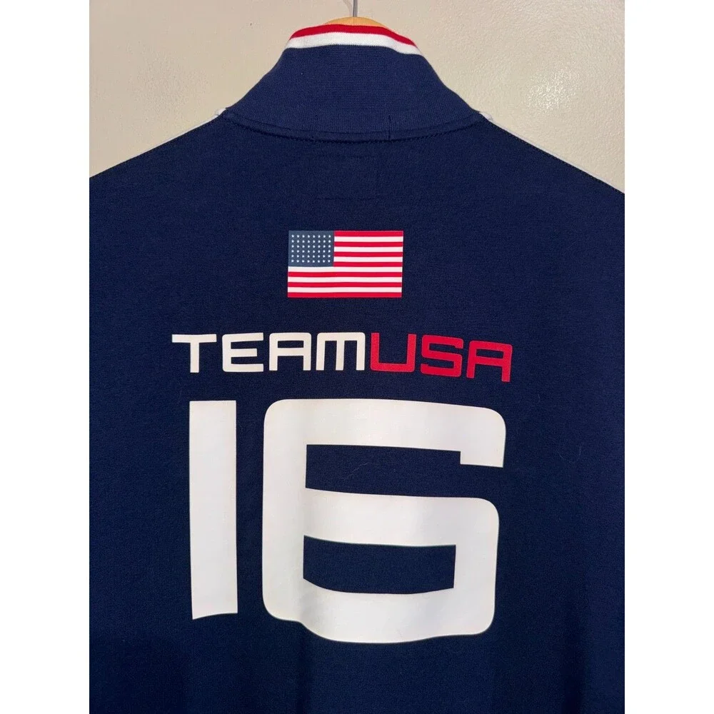 Polo Ralph Lauren 2016 Olympic Team USA Track Top Jacket Navy Mens Size L RARE